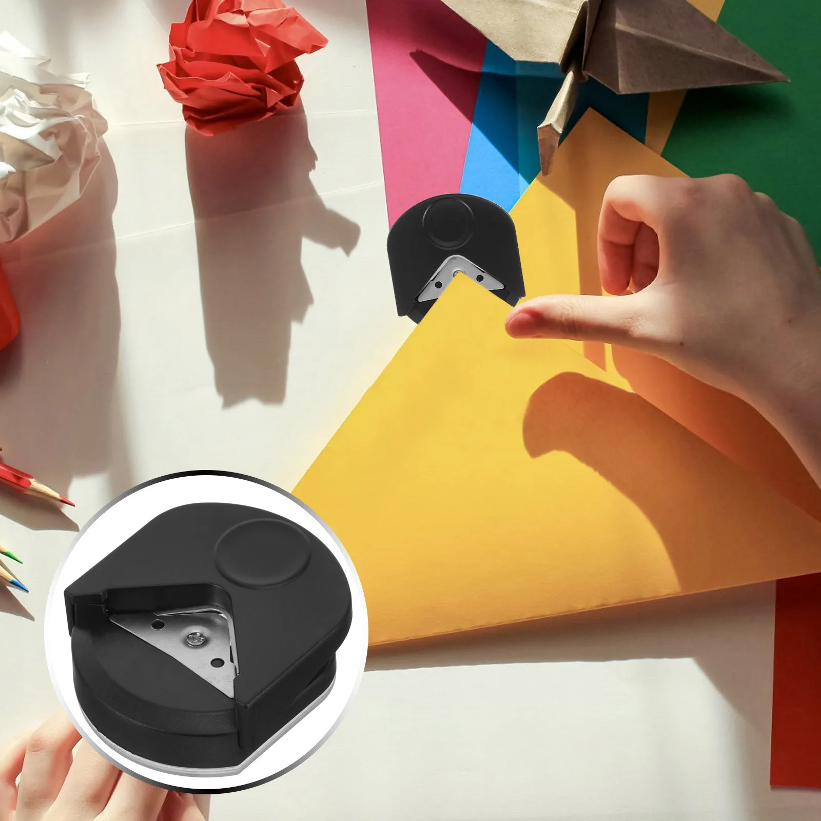 Punzone per angoli arrotondati in acciaio inossidabile da 2 pezzi, raggio R4 per carte di carta, taglierina per foto, strumento artigianale portatile a taglio liscio