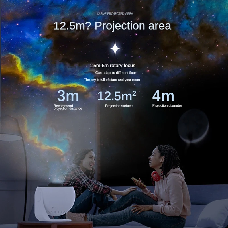 調整可能な銀河星空プロジェクターランプ、360 ° 回転ナイトライト、寝室、家庭、パーティー用の予想ランプ
