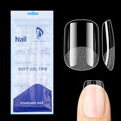 120Pcs Short Square Soft Gel Tips Nail Art,transparent Full Cover False Nails Manicure Extension Tools Fake Nails Press On Nails