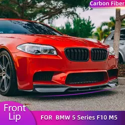 Carbon Fiber Front Bumper Lip Spoiler for BMW 5 Series F10 M5 2012-2016 Car Racing Front Lip Splitters Chin Apron Body Kits