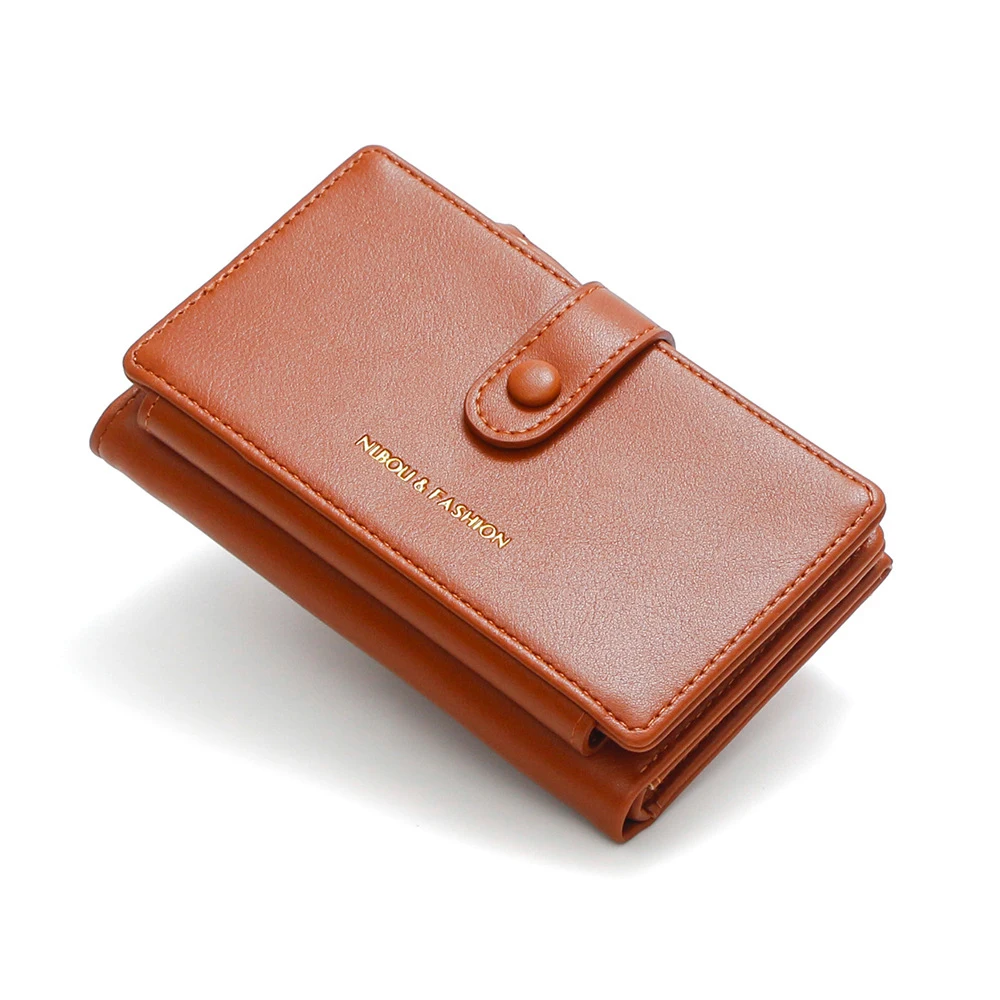 Women Short Wallet Simple Pu Leather Wallet Zipper Coin Purse Anti-Wrinkle Female Money Bag For Daily Use Pocket Gifts For Women