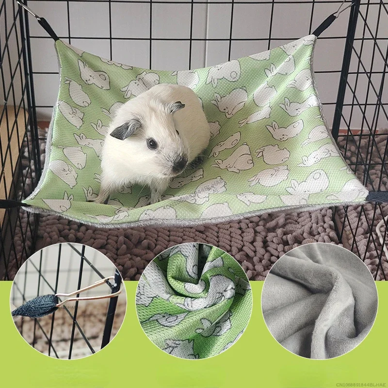 Pets Hammock Cotton Hamster Mouse Hanging Bed Small Pet Hamster Rabbit double-sided Warm Sleep Nests Hanging Hammock Supplies