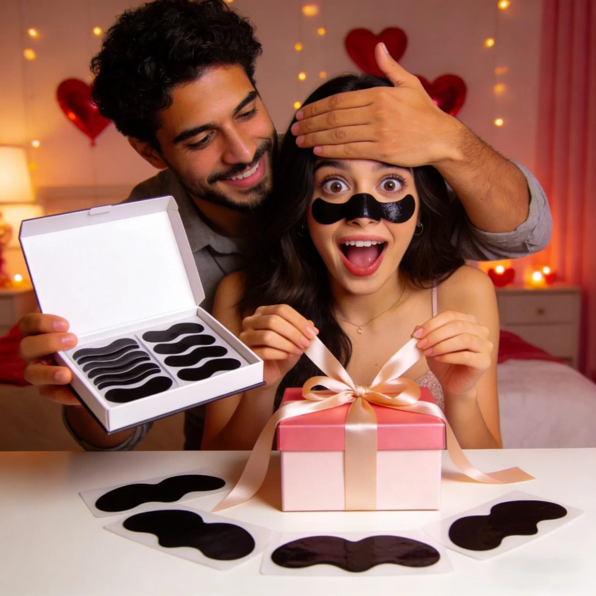 

30 Pcs Bamboo Charcoal Nose Strips, Blackhead Removal Peel-off Mask for Pore Cleansing, T-Zone Whitehead Treatment, Valentine's