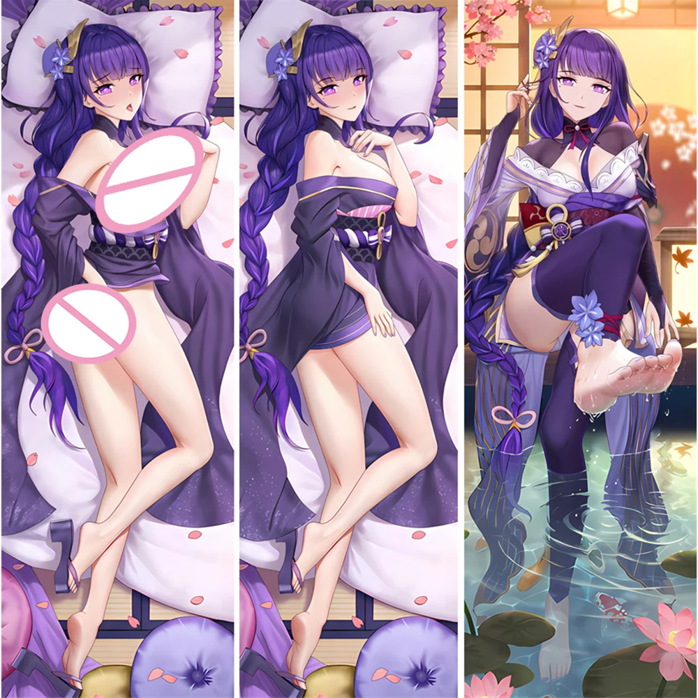 

Scaramouche Dakimakura Anime Raiden Ei Body Purple Pillow Case Genshin Impact Body Pillowcase Decorative Sexy Cushion Covers