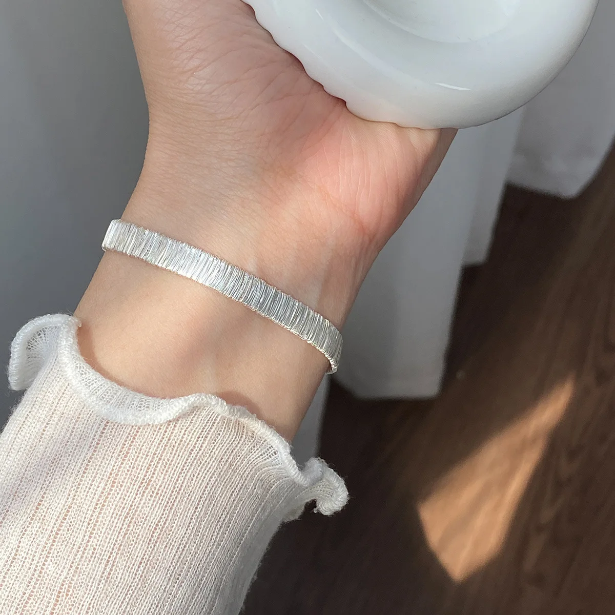 La Monada 16+2cm Simple Wide Bracelets For Women Silver 925 Special Chain Sterling 925 Silver Women\'s Bracelet Luxury