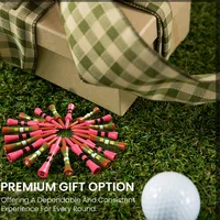 Wooden Golf Castle Tees Step Down Same Height Value 30/100 Count, 40mm 45mm 50mm Length Colorful for Practice 6