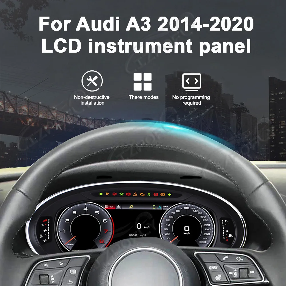 For Audi A3 2014-2020 12.3 Inch Full LCD Instrument Cluster Digital Dashboard Virtual Cockpit High Resolution Upgrade view 3