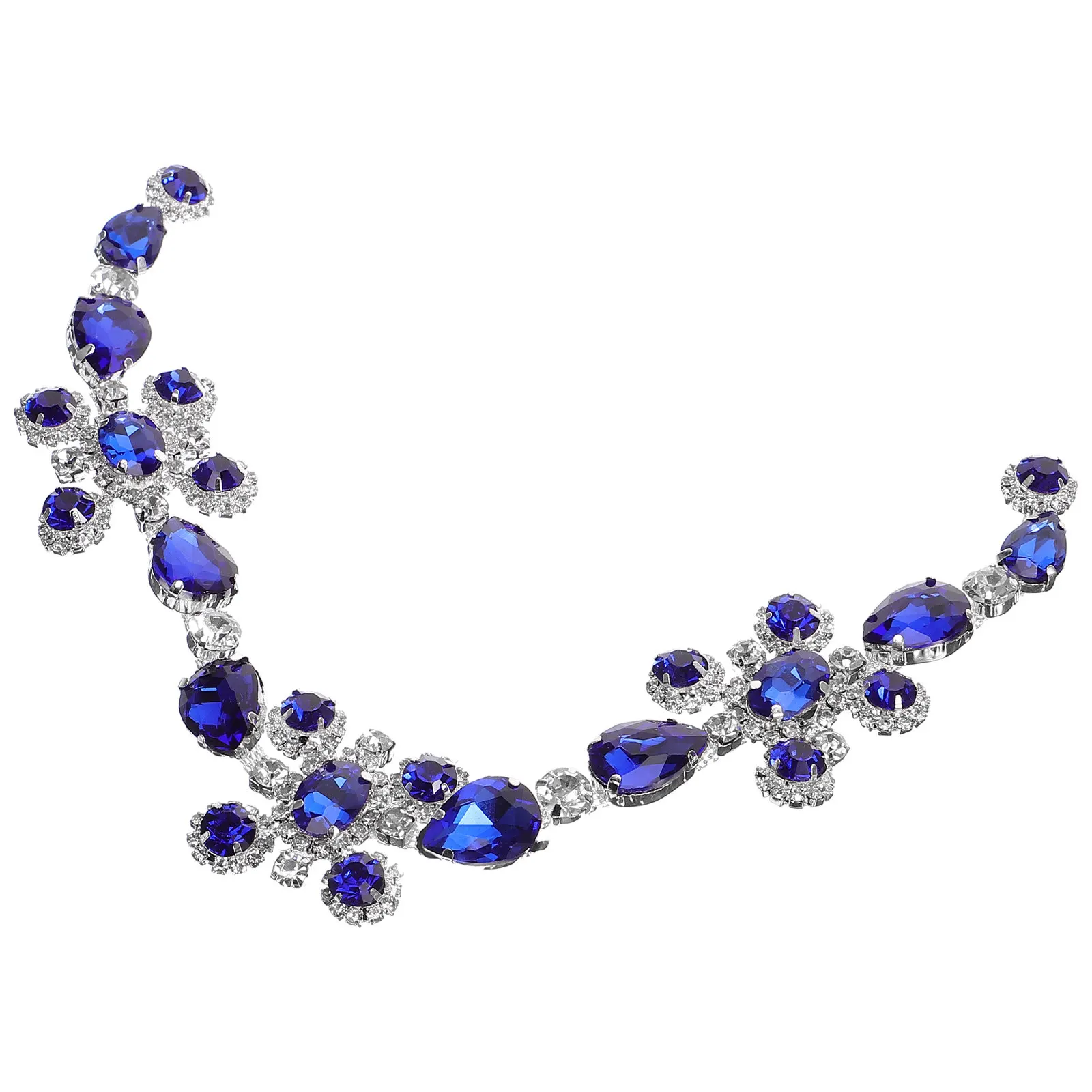 

Premium Rhinestone Applique Flower Chain for DIY Clothing Decor Wedding Bridal Sash Belt Dress Skirt Hair Hoop Bag Coat Craft