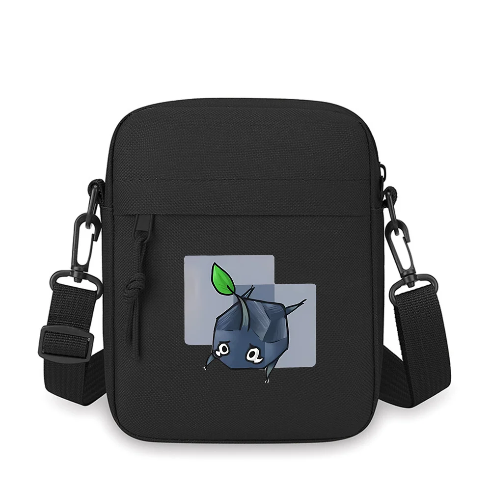 Cubic creature green leaf sad eyes Men Crossbody Bag Single Shoulder Women Cartoon Anime Film Printing Design Unisex