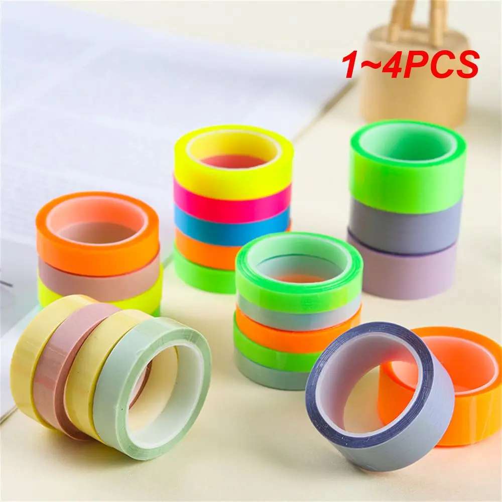 1~4PCS Transparent Waterproof Self Adhesive Fine Hand Account Stationery Supplies Fluorescent Index Tabs Flags