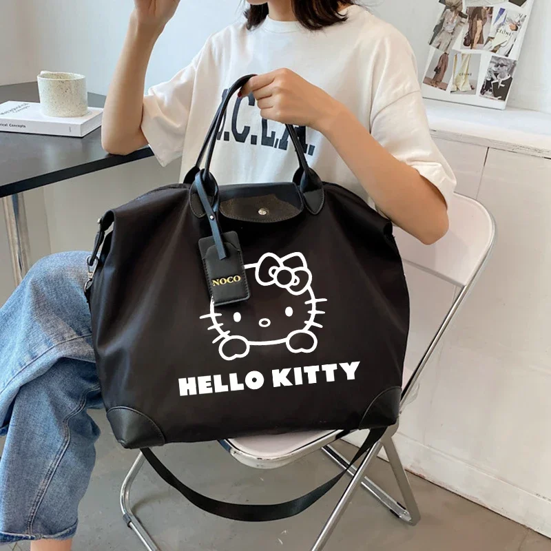 Hello Kitty Kuromi Ladies Travel Bag Large Capacity Women\'s Handbag Waterproof Fashion Gym Bag Luggage Bag Shoulderbag Gift