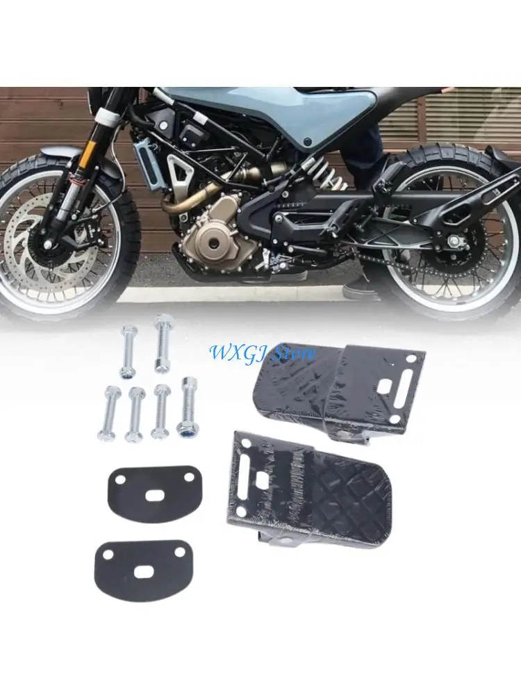 37JE Black Motorcycle Rear Passenger Foot Pegs with Fold-In Hinged Design