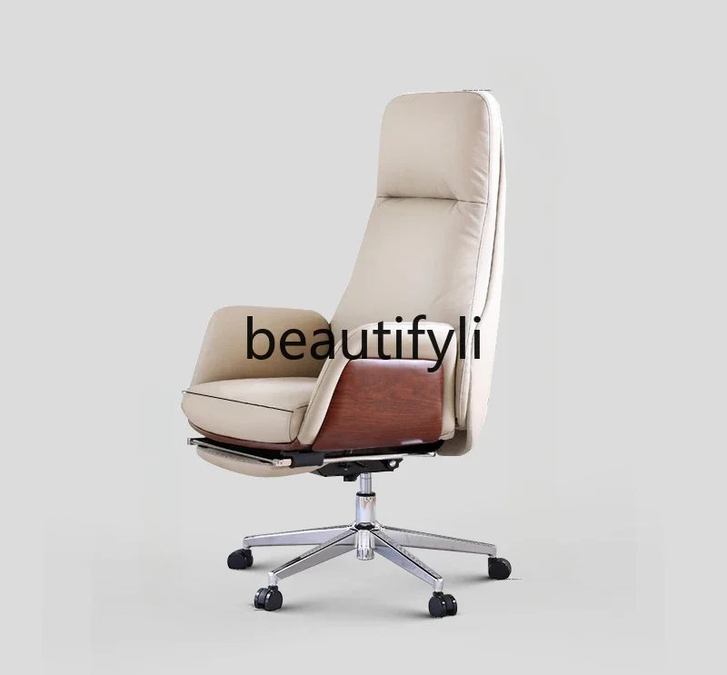 

Office chair leather boss chair reclining office waist computer chair home sedentary and comfortable