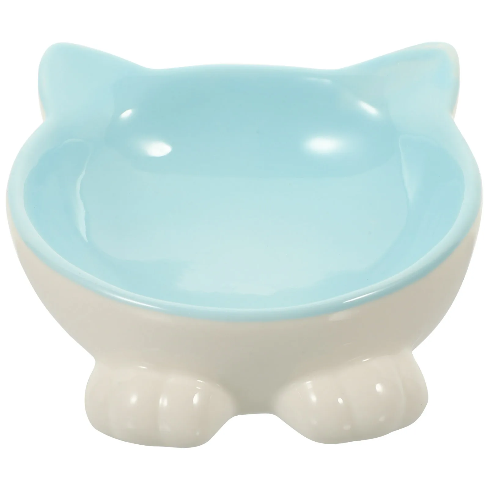 

Cat Ear Ceramic Feeding Bowl Cat Neck Protection Feeder Indoor Pet Food Bowl Smooth Surface Easy Clean Pet Supplies