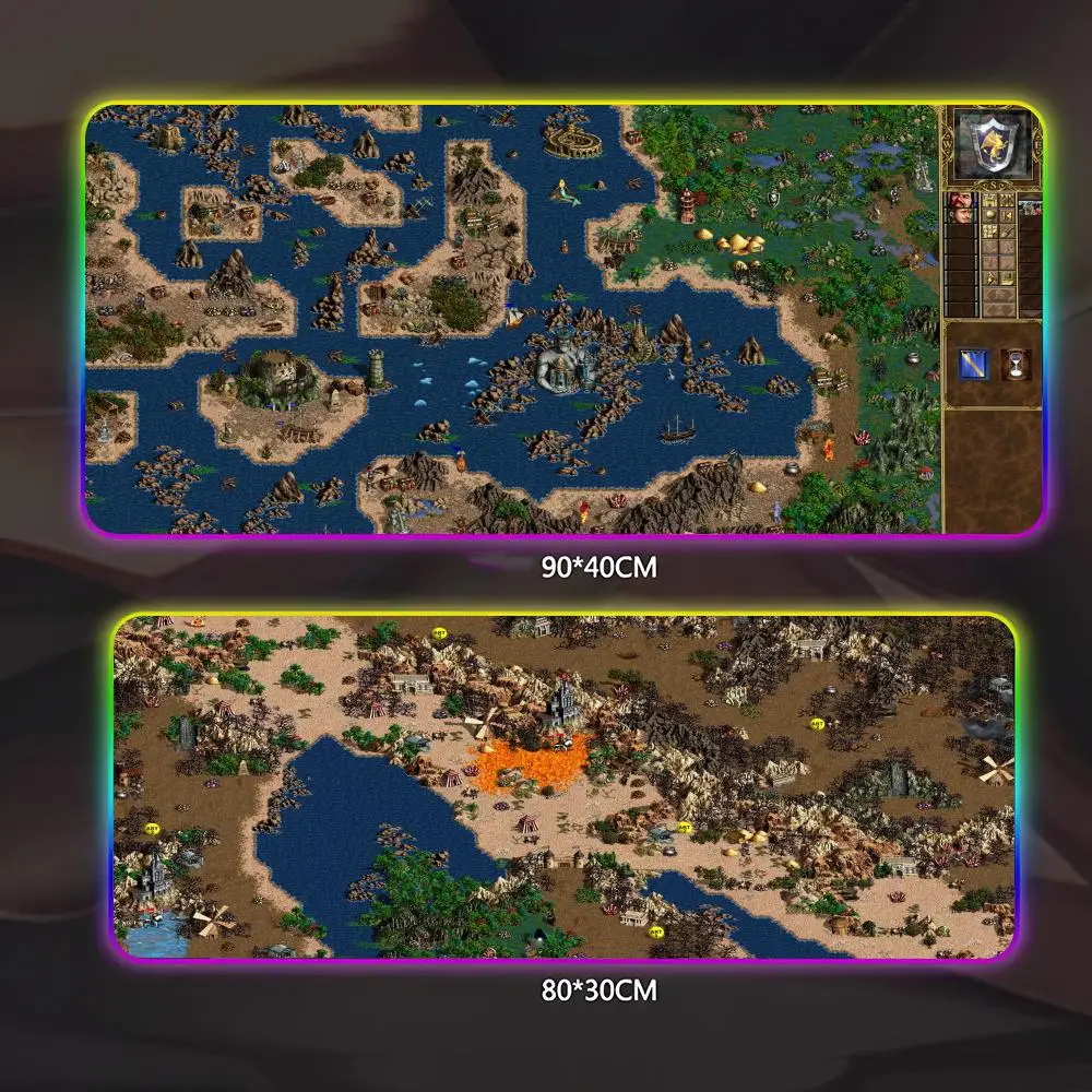 Heroes Of Might And Magic 3 Mouse Pad Gamer Luminescence Led Mouse Pad Gaming Table Rgb Deskmat Keyboard Pc Mousepad