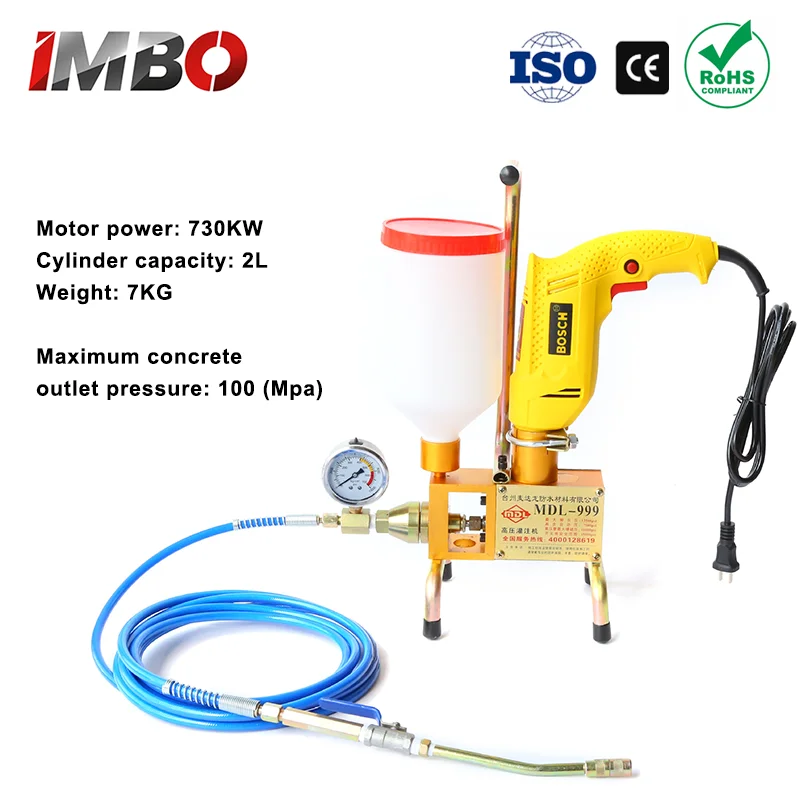 High Pressure Waterproof Grouting Machine 750W Epoxy/Polyurethane Foam Injection Pump Liquid Leakage Tool Grouting Machine