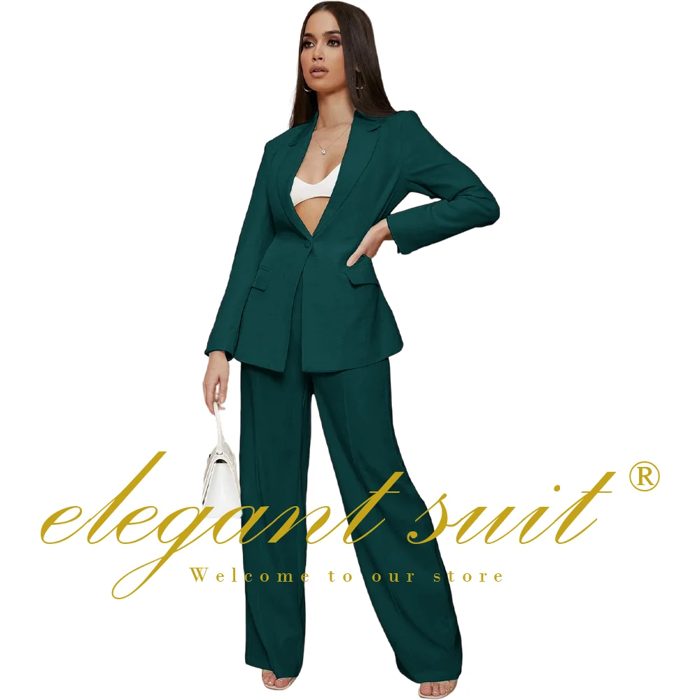 Women's Formal Suit Pants, Lapel Jacket and Pants, Customized Set, Suitable for Office Dance Event, Wedding, 2 Pcs