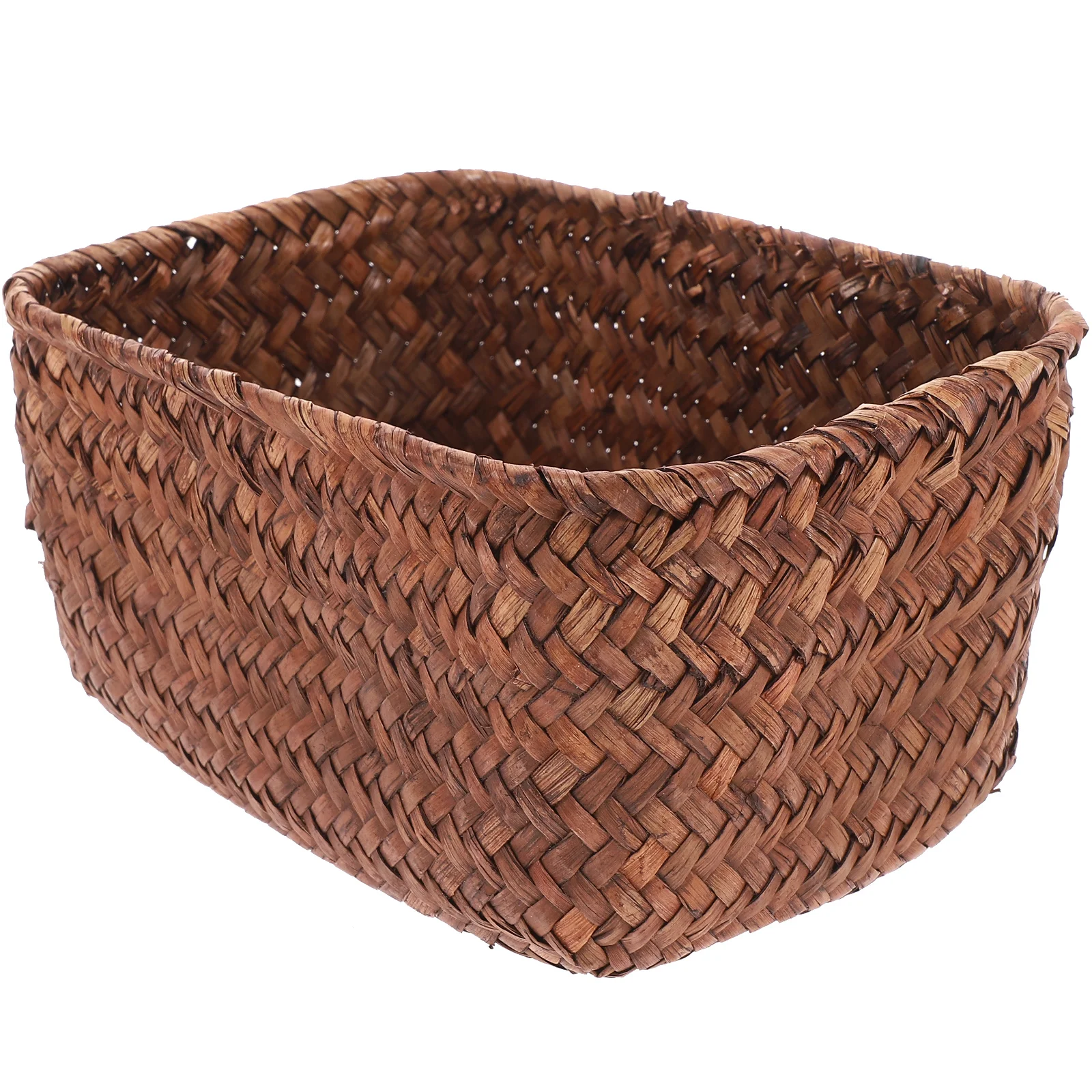 

Desktop Storage Basket Coffee Color Woven Baskets Simple Room Kitchen Organizer Portable Home Use