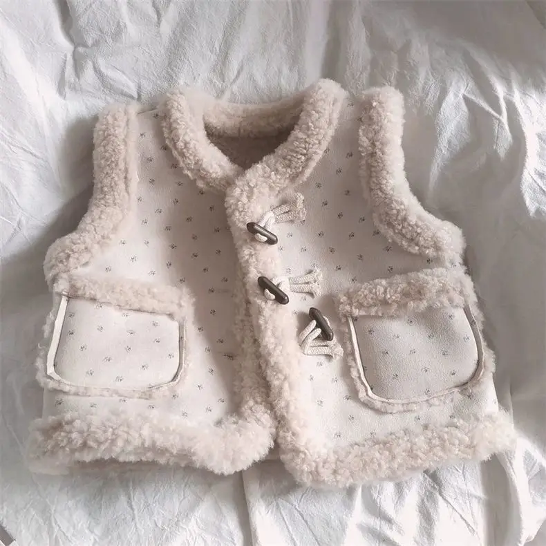 Girls Vest Autumn and Winter Clothing 2026 New Girls Fur Integrated Plush Faux Fur Vest Stylish and Versatile