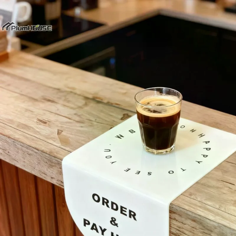 Acrylic Sign Counter Table ORDER & PAY HERE 15x12cm Cafe Order Here Sign Pick Up Coffee Acrylic Tabletop Ornaments