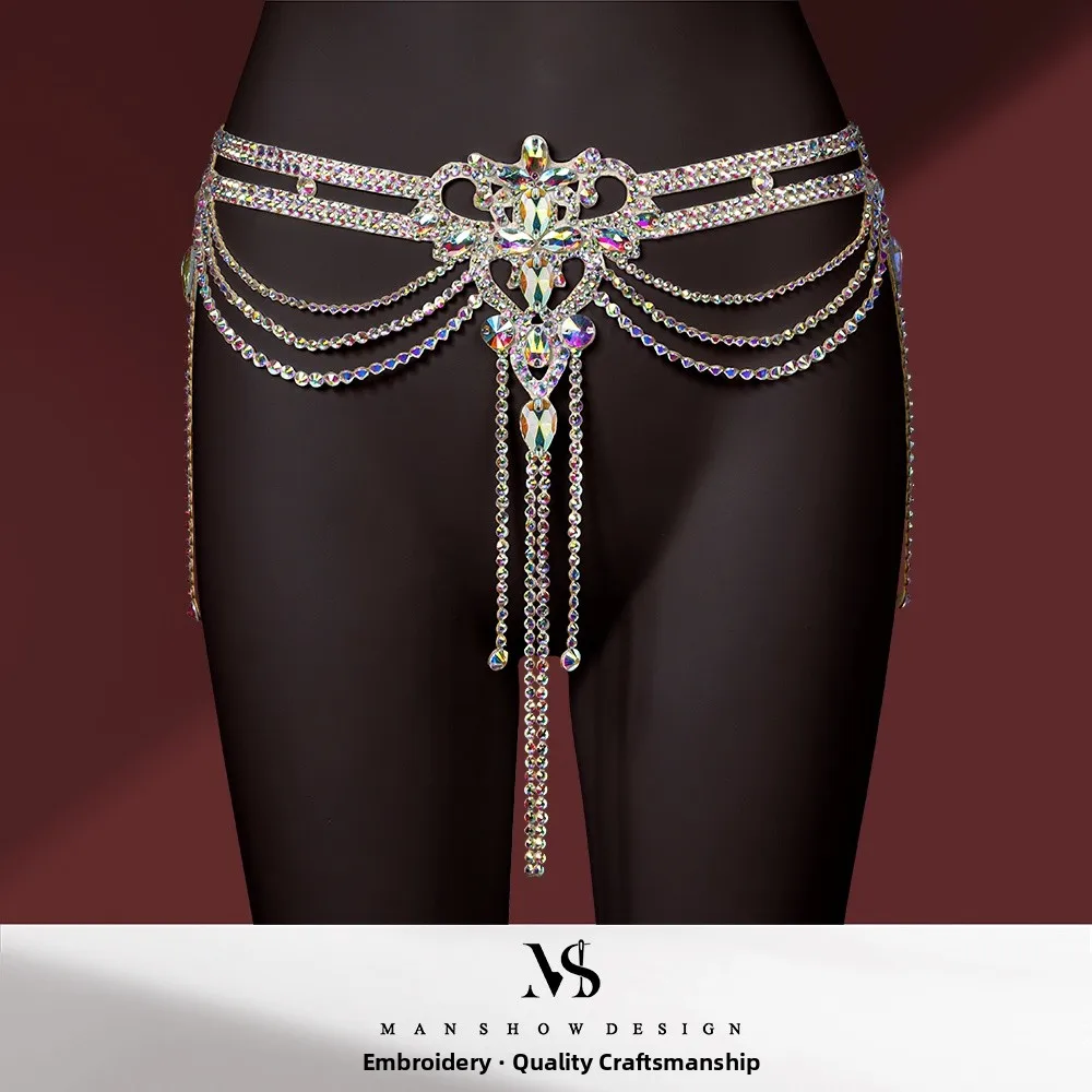 Catena per la vita di danza del ventre con perline fatta a mano Catena per il corpo Catena per fianchi sexy Catena con nappe per esercitarsi e orm di cezioni Versatile