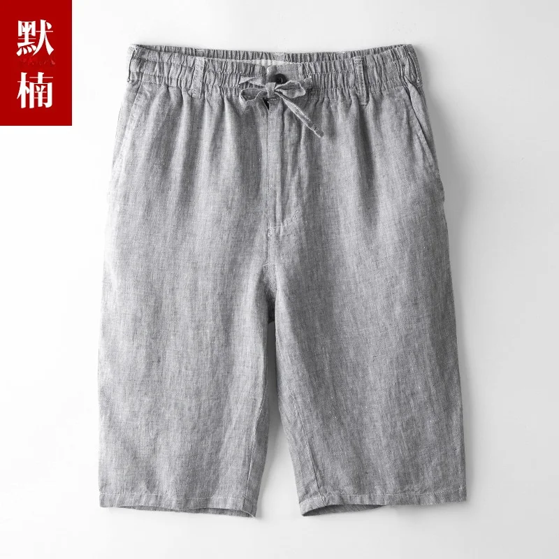 

Летние легкие льняные шорты мужские, 5-точечные, пляжные, повседневные, свободного кроя, винтажные, модные, городские, молодежные, базовые цвета