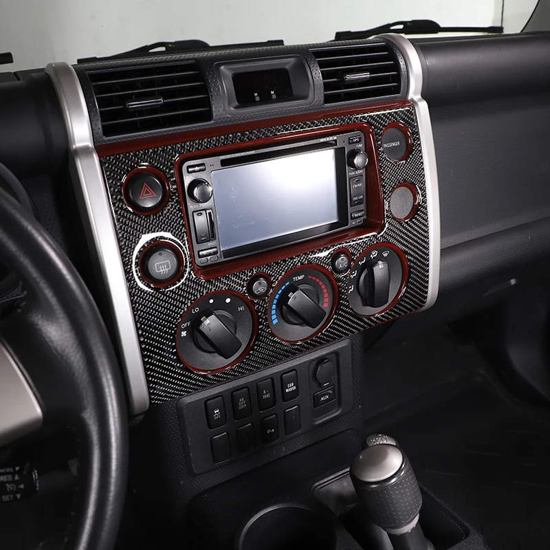 

Мягкое углеродное волокно, центральное управление автомобиля, навигационный экран, накладка на панель, наклейка для Toyota FJ Cruiser 2007-2021, автомобильные аксессуары