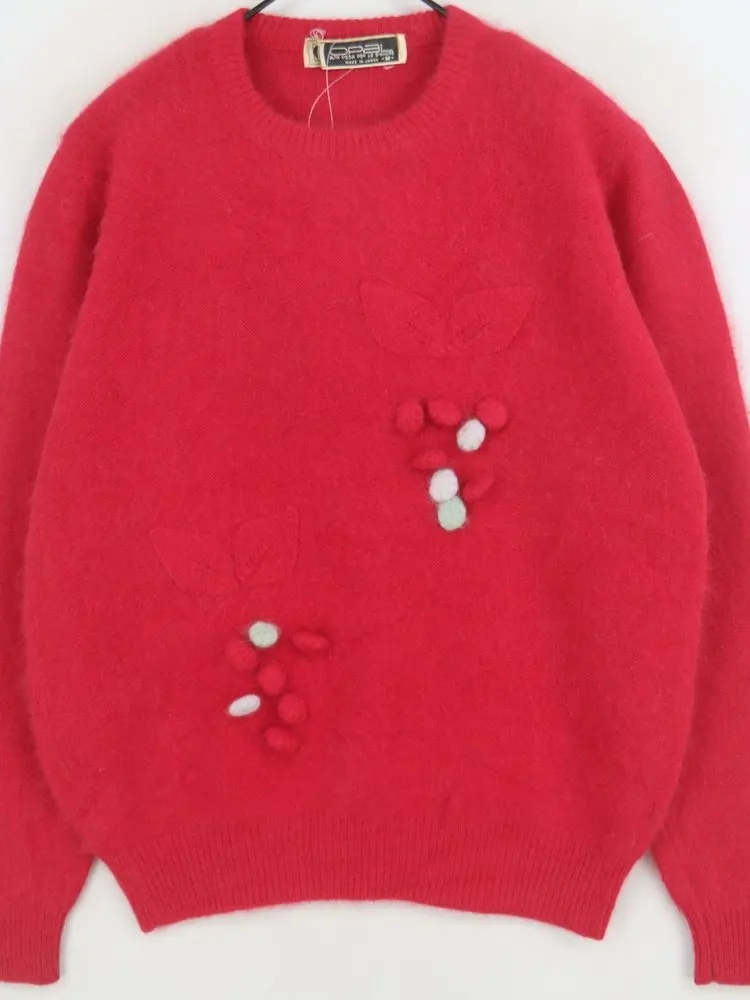 Vintage ort Women's Knitted Sweater Soft Comfortable Rabbit Fur Japanese Made Sweet Sle Loose Fit Cardigan Autumn Winter