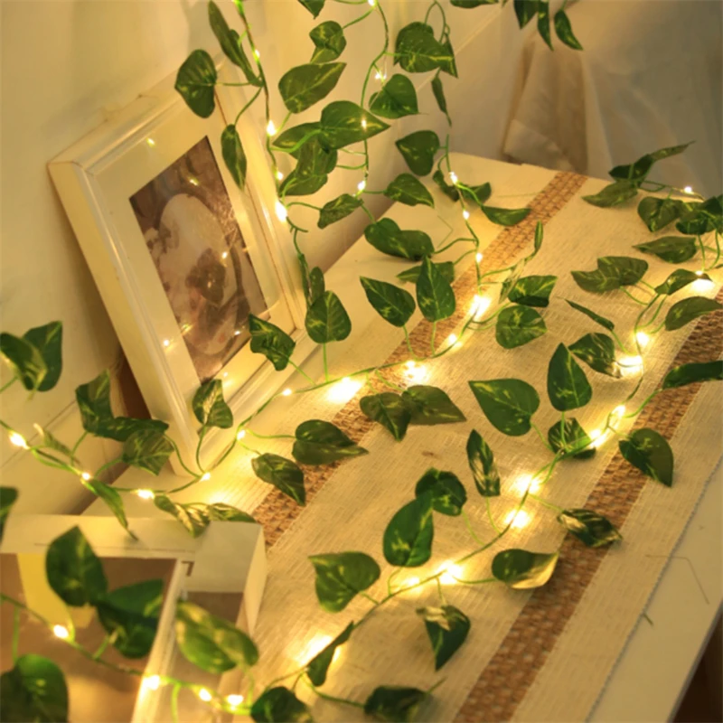 

2 м/5 м/10 м зеленый лист светодиодные гирлянды гирлянда Рождественская гирлянда для дома спальня стены патио Пасхальные свадебные украшения