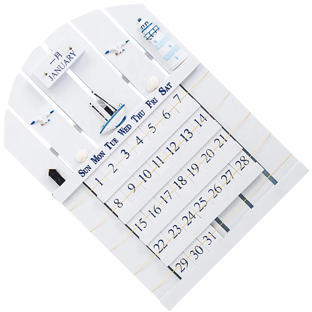 

Perpetual Wooden Calendar Calendars for Wall Farmhouse Mounted Monthly Home Decor