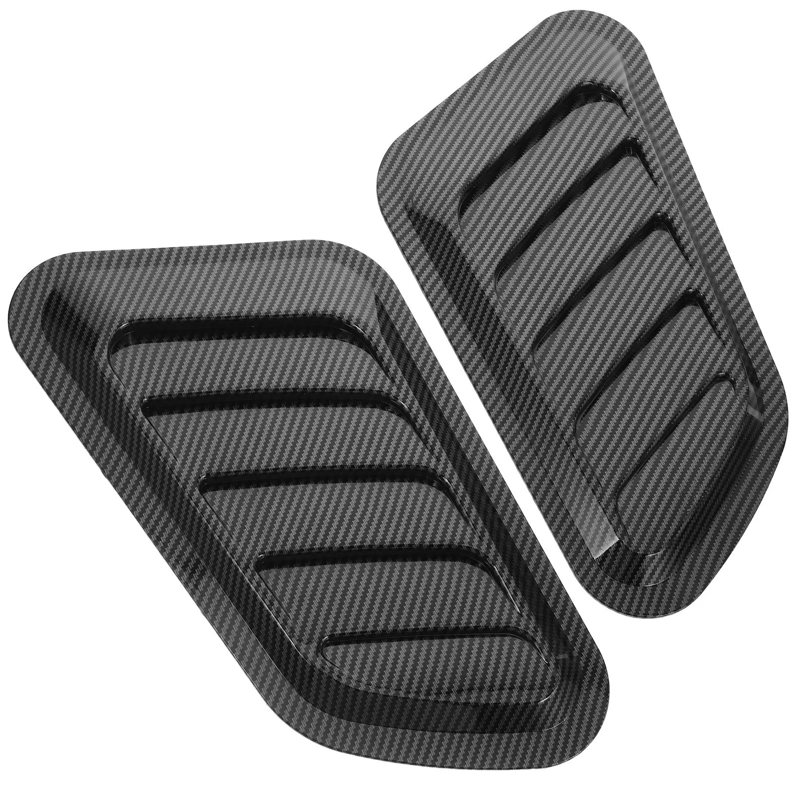 

2Pcs Engine Cover False Outlet Decoration Strip Car Vent Air Flow Sticker Paste Car Refit Supplies Universal Auto Hood Vent Side