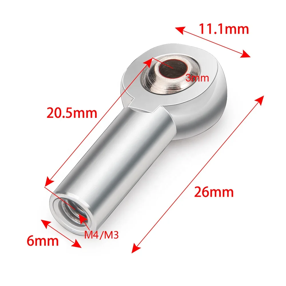 10PCS M3 M4 Metal Ball Head Spike Rod Aluminum Alloy Universal Joint Ball Head Buckle For RC Car Boat DIY Robot Parts