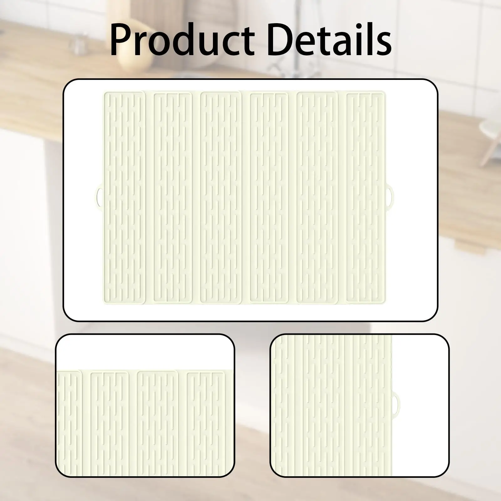 Dish Drain Mat Silicone Foldable Sink Coffee Bar Restaurant Heat Resistant