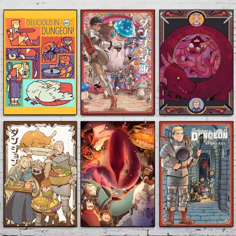 Anime D-Delicious in Dungeon Poster Trendy Wall Art Aesthetic Room Decor Print Living Room Bedroom Home Decoration