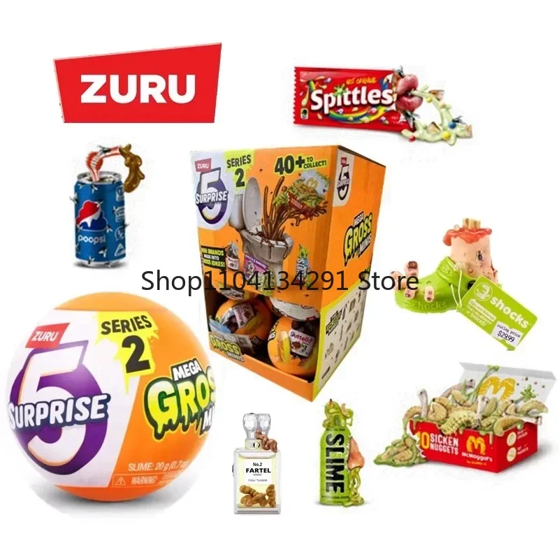 

ZURU 5 Surprise Mega Gross Minis Series 2 Capsule Surprise Capsule Real Miniature Brands Collectable Toy Spoiled Food Prank Toys