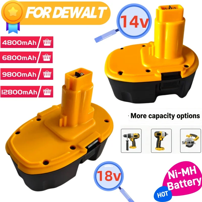 Power Tool Accessory 14/18V 4800‑12800mAh Li‑ion Battery Built‑in BMS Fit Wrench Drill Curve Saw