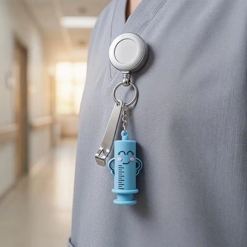 Ampoule Bottle Opener Keychain Cute Syringe Shaped Cutter Aid Durable Anti-Rust Tool for Nurses Doctors Christmas Gift Choice