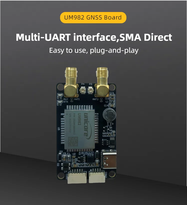 Unicorecomm UM982 GNSS GPS RTK module centimeter-level differential relative F9P positioning orientation UM981 UM980 for Drone - Image 3