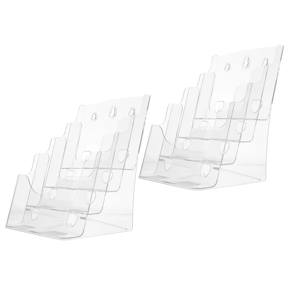 

2pcs A5 Acrylic Brochure Display Stand Pamphlet Rack Magazine Holder Flyer Stand Document Organizer Literature Rack