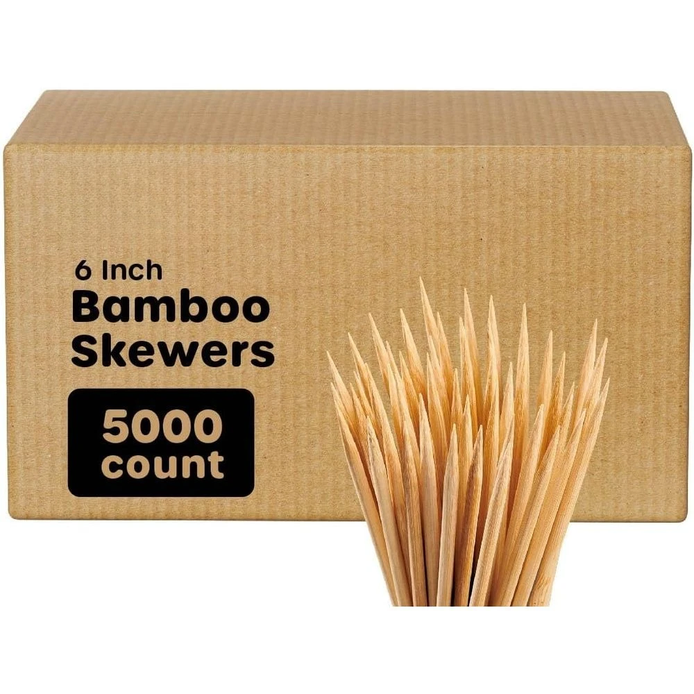

6-дюймовые бамбуковые шашлыки для гриля, шашлыков, фруктов, закусок и коктейлей