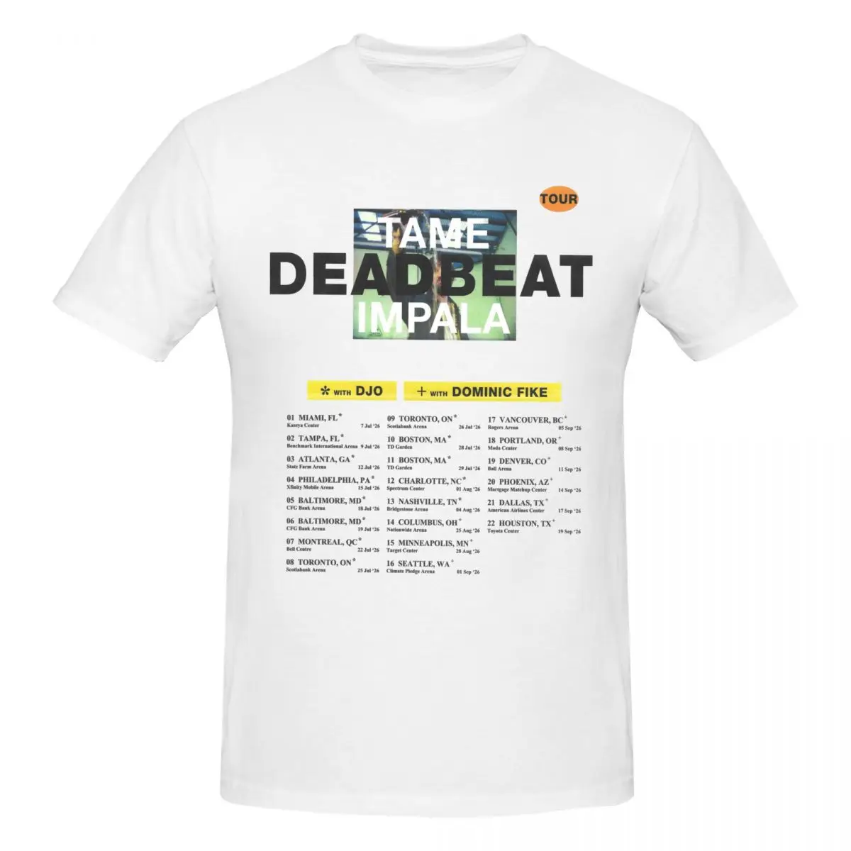 Tame Impala DEADBEAT Tour 2026 Awesome T Shirts Graphic Y2K Idea Short Sleeve Mens Women T-Shirt Clothes