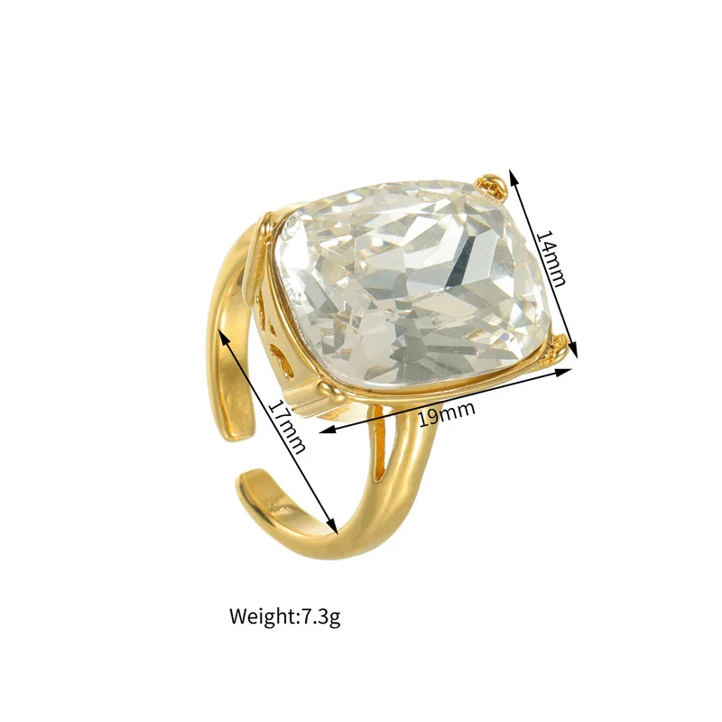 EILIECK Trendiges Funkelndes Kristall-Schmuckset mit Halskette, Ohrringen und Ring für Damen, Edelstahl, Goldfarben, Wasserdicht, Geschenkset – Detail 11