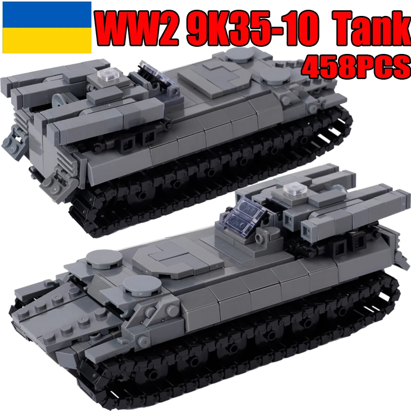 WW2 Ukraine Military 9K35-10 Tank Building Blocks WW1 Army Air Defense Missile Vehicle War Soldier Figures Car Weapon Bricks Toy