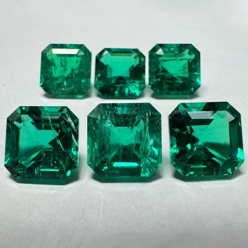 Lab Grown Emerald Stones Hand-cut Hydrothermal Emeralds 12x12mm Gemstone for Diy Jewelry Making