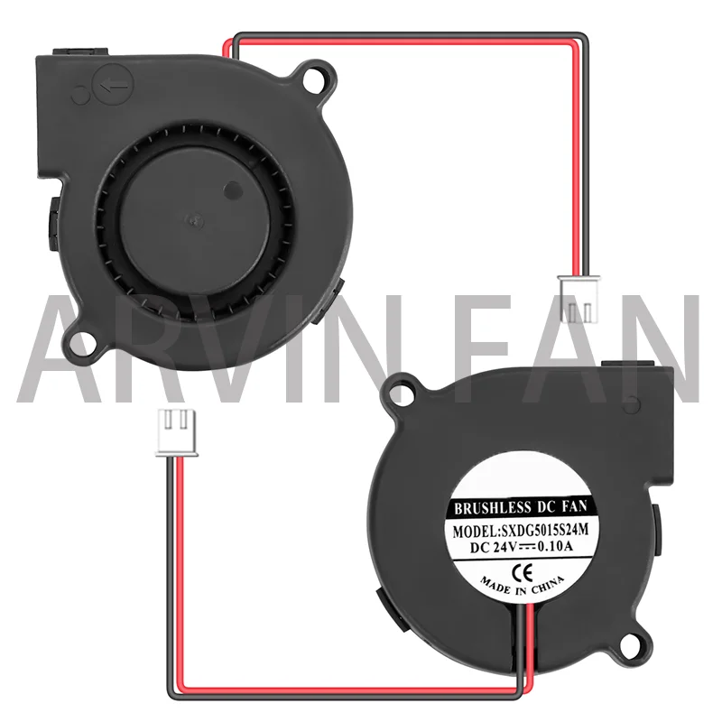 

SXDG5015S24M 2 шт. DC 12 В 50x50x15 мм двойной шарикоподшипник 2-контактный радиальный вентилятор 5015 турбовентилятор 5 см 50 мм радиатор для охлаждения 3D-принтера
