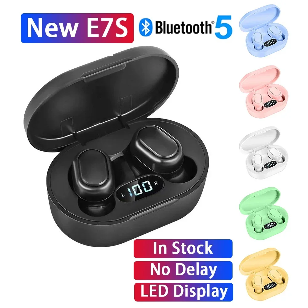 Original E7S Wireless Bluetooth Headset with Mic LED Display Earbuds for iPhone Xiaomi TWS Earphone Bluetooth Headphones earbuds