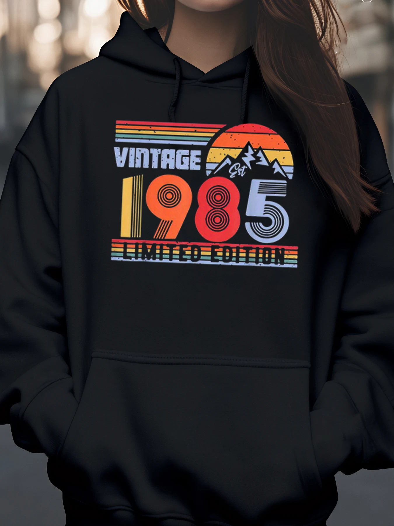 

Винтажная толстовка с капюшоном ограниченной серии 1985, подарок на день рождения, повседневная одежда для женщин и мужчин