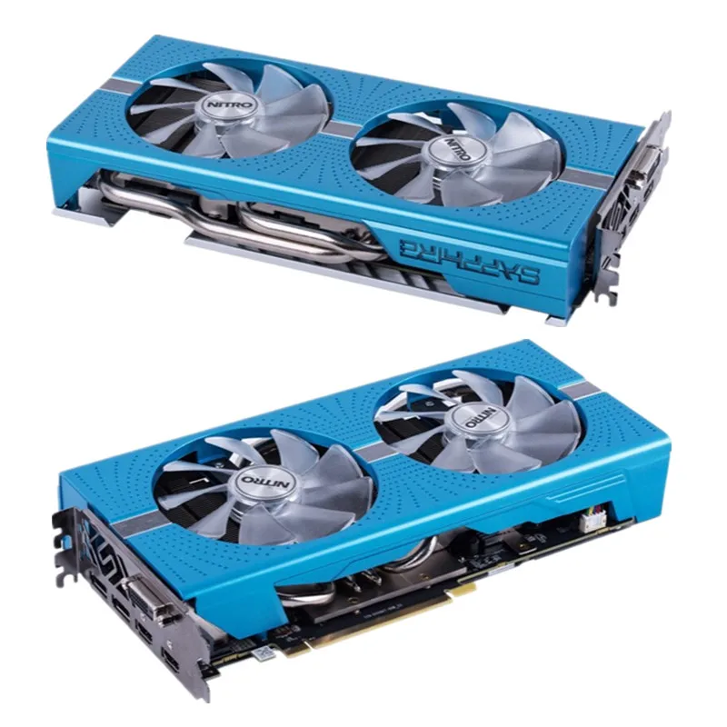 SAPPHIRE-tarjeta gráfica RX 580, 8G, NiTRO +, para videojuegos, Radeon RX 580, 8G, RGB