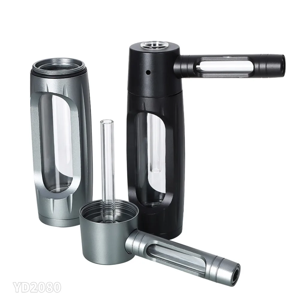 Heiß begehrtes Gras-Rauchpfeifen-Set, tragbare Aluminiumlegierung, Trockenbrennende Glas-Tabakpfeifen, Hookah Shisha Pipa Rauchzubehör – Detail 5
