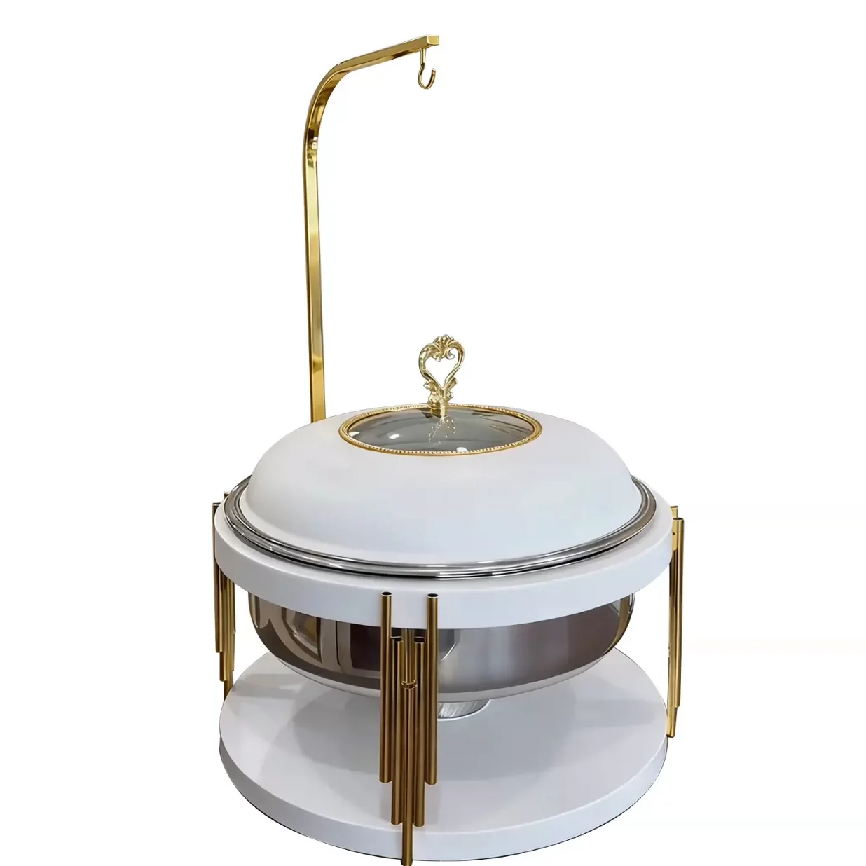 Detachable Rocket Shape 10L Hanging Chafing Dish White Black Catering Food Warmer For Wedding Party Banquet